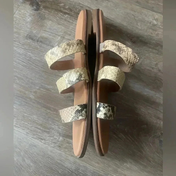 Madewell The Ilana Slide Sandal Snake Embossed Leather Size 10 Flats Slide Women - Picture 4 of 8